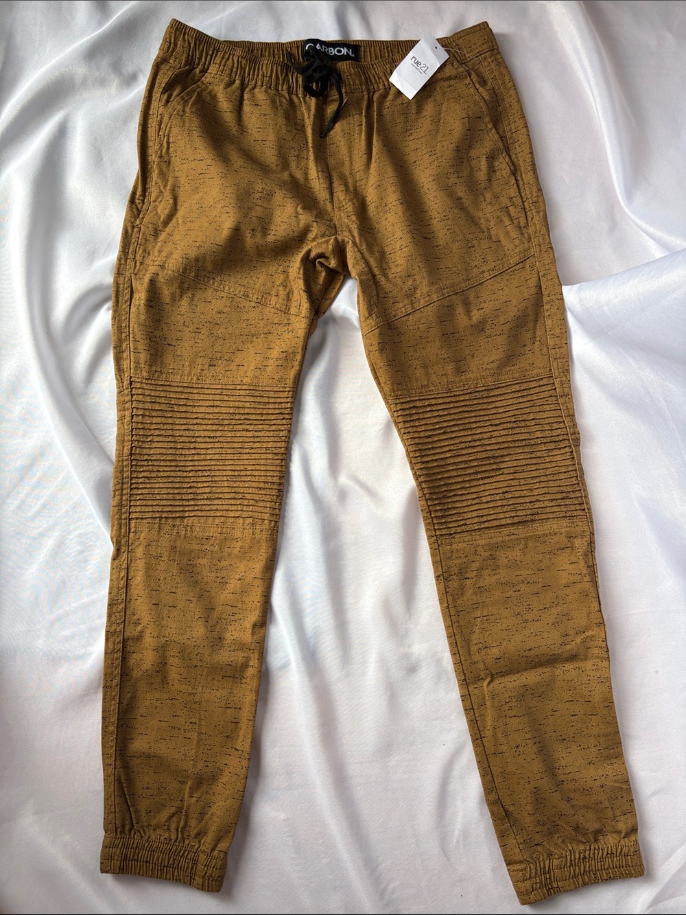 Carbon  Rib-Knee Jogger Pants in Mustard Brown